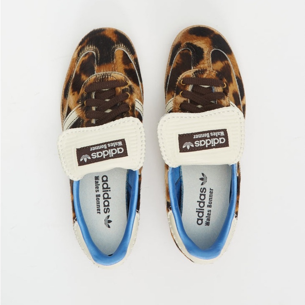 WALES BONNER X ADIDAS Pony Hair Leopard & Blue Interior Samba Shoe Sneakers Sz 8 - Picture 2 of 16